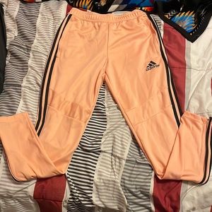 size small, peach colored, adidas sweats